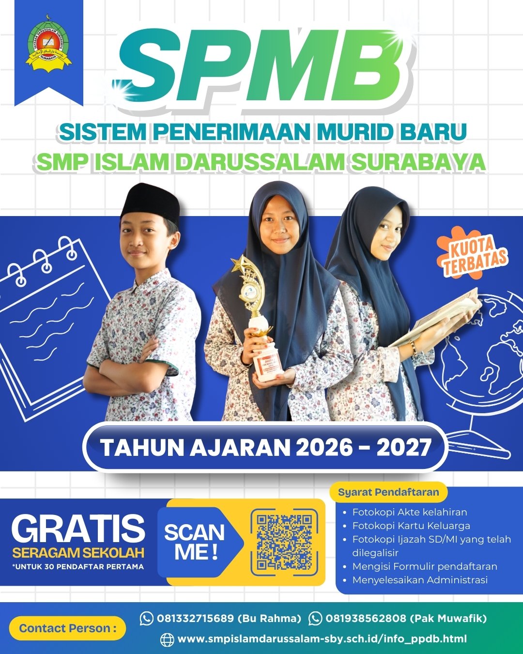 Banner SPMB SMP Islam Darussalam Surabaya